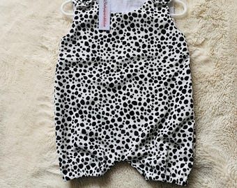 Dalmatian romper, gender neutral baby romper, new born gift, baby jersey romper, baby Dalmatian outfit