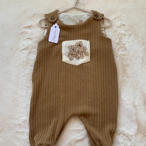 unisex baby romper, knitted jersey baby romper, baby teddy romper, new born baby gift, baby teddy bear outfit, gender neutral baby, infant