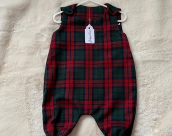 Unisex baby tartan romper, baby tartan footsie, baby bruiloft romper, peuter tartan romper, baby tartan kleding