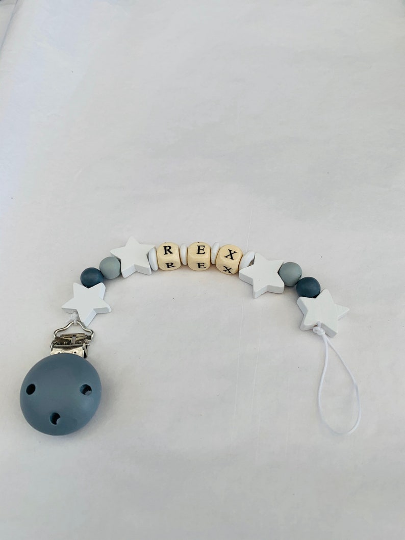 unisex baby gift Romany baby Pram accessory Personalised dummy clip pacifier clip