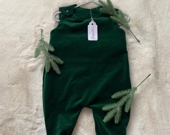 Baby velvet romper, toddler velvet romper, baby gift, green velvet romper, baby wedding outfit,  baby baptism outfit,