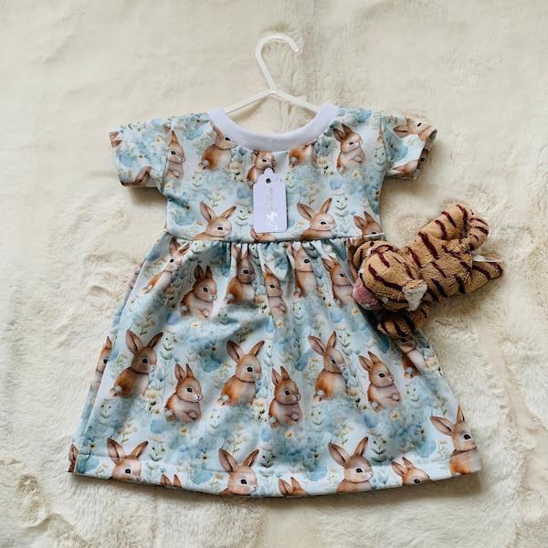 baby dress, toddler dress, baby t-shirt dress, baby rabbit dress, toddler t-shirt dress, baby holiday dress, toddler sundress, baby sundress