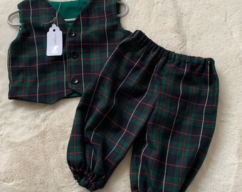 Baby tartan outfit, baby wedding outfit, baby gift, baby christening outfit, toddler tartan outfit, toddler wedding outfit, toddler tartan