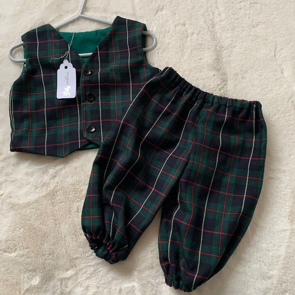 Baby tartan outfit, baby wedding outfit, baby gift, baby christening outfit, toddler tartan outfit, toddler wedding outfit, toddler tartan