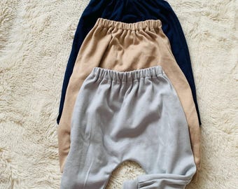baby soft jersey pants, baby leggings, baby jersey trousers, baby cosy pants, infant jersey leggings, new born baby, handmade baby pants