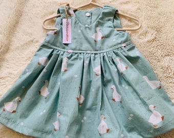 Duckling Print Baby Dress: Sleeveless Cotton Toddler Summer Outfit