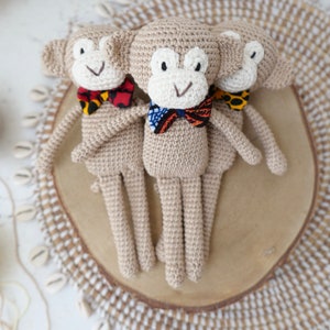 Little cuddly monkeys in crochet a monkey couple in crochet image 4