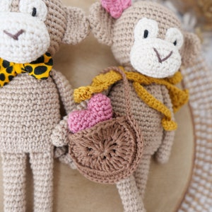 Little cuddly monkeys in crochet a monkey couple in crochet image 2