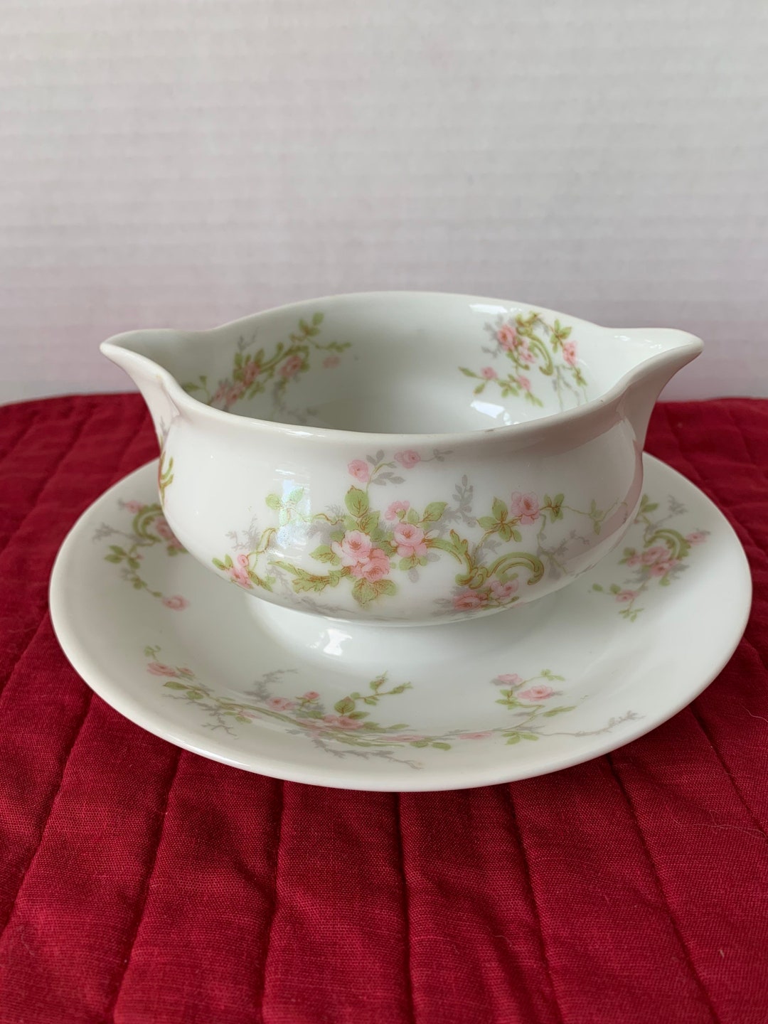 Theodore Haviland Limoges Gravy Boat With Attached Plate Etsy