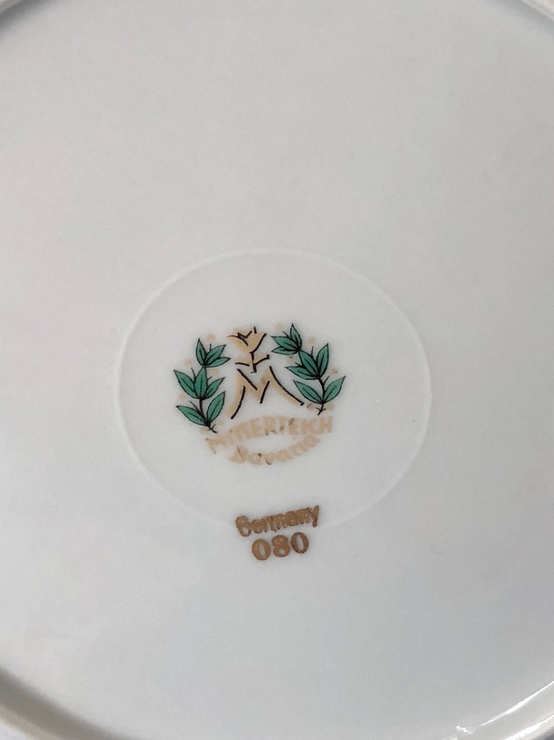 Mitterteich Bavaria Germany Fruit Plates Gold Trim