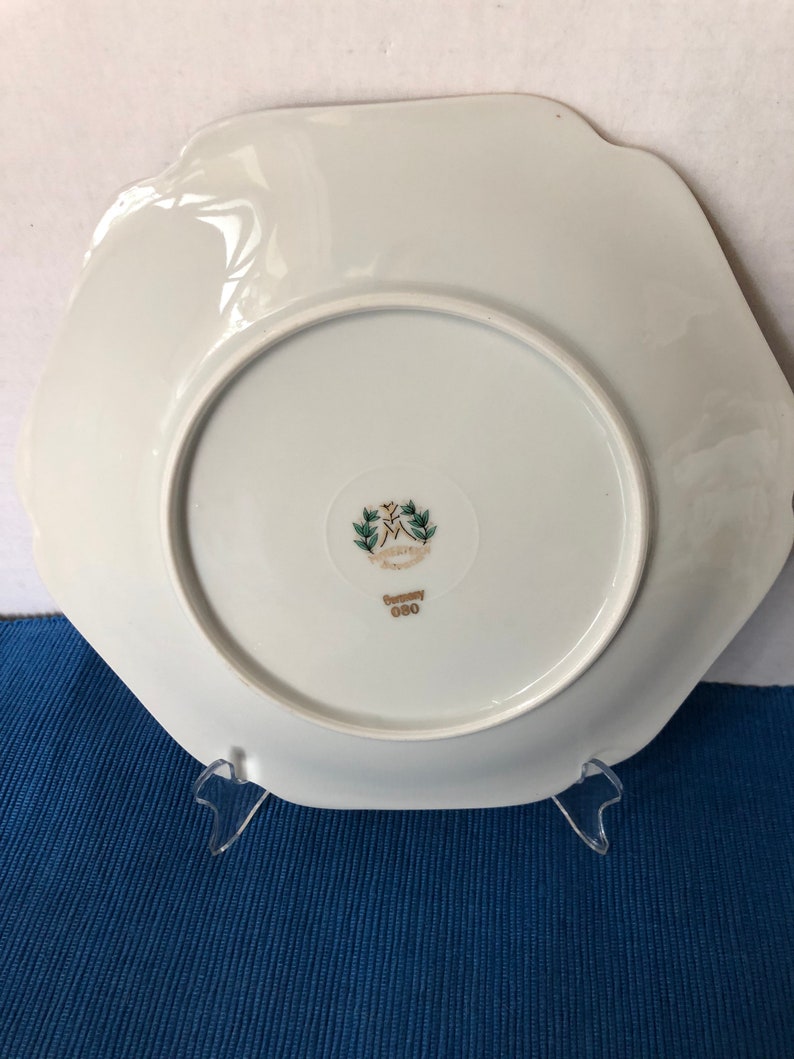Mitterteich Bavaria Germany Fruit Plates Gold Trim