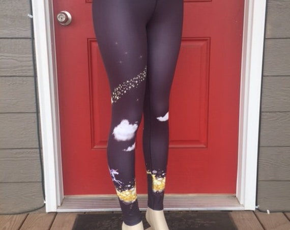 Unicorn Leggings ~ Across A Golden Rainbow of Stars