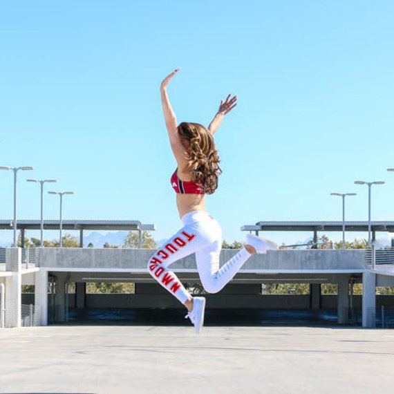 Touchdown Leggings reppin Football - White/Red