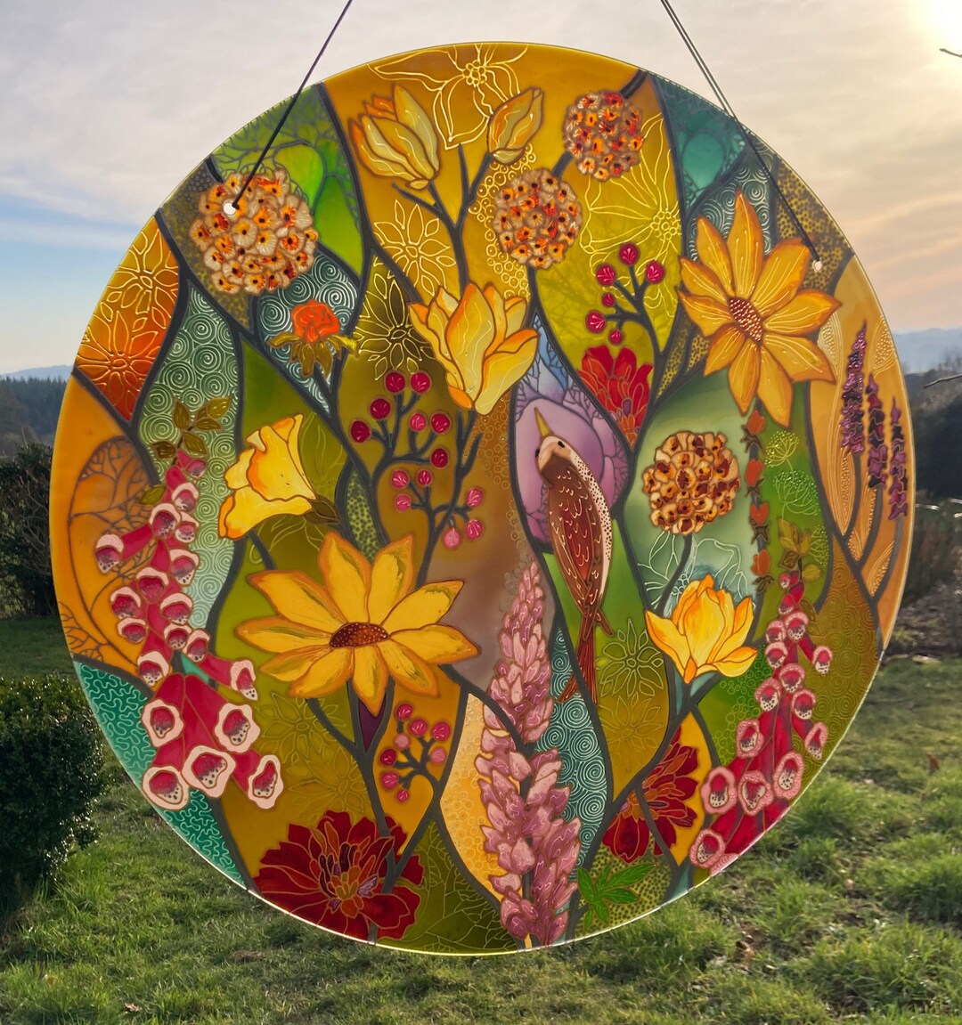Autumn in Colour Hand Painted Glass Art - Etsy