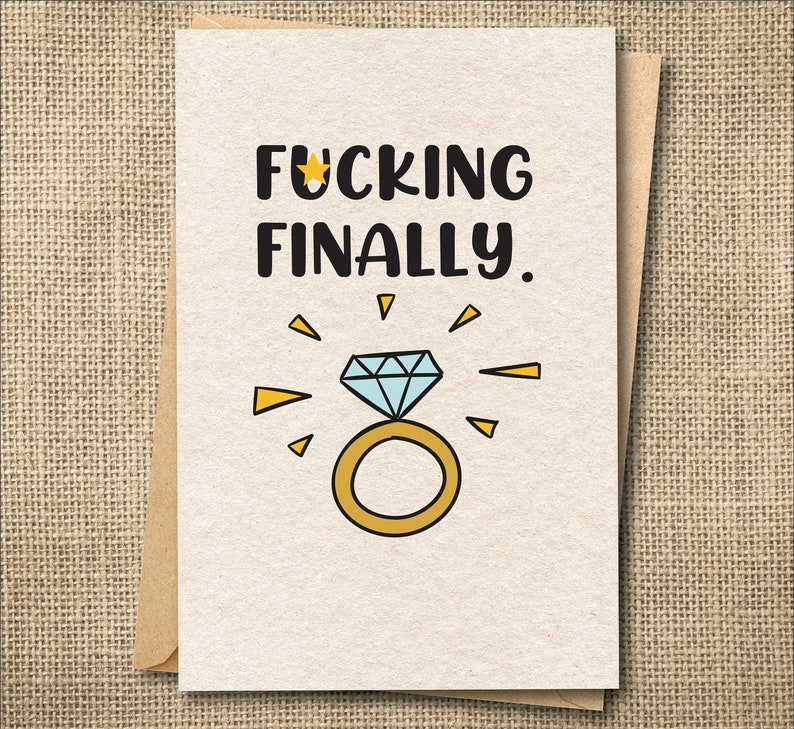 Funny Bride Card Bride Card Fucking Finally Funny Etsy