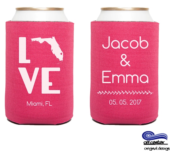 State Wedding Can Cooler Destination Wedding Cooler Custom Etsy