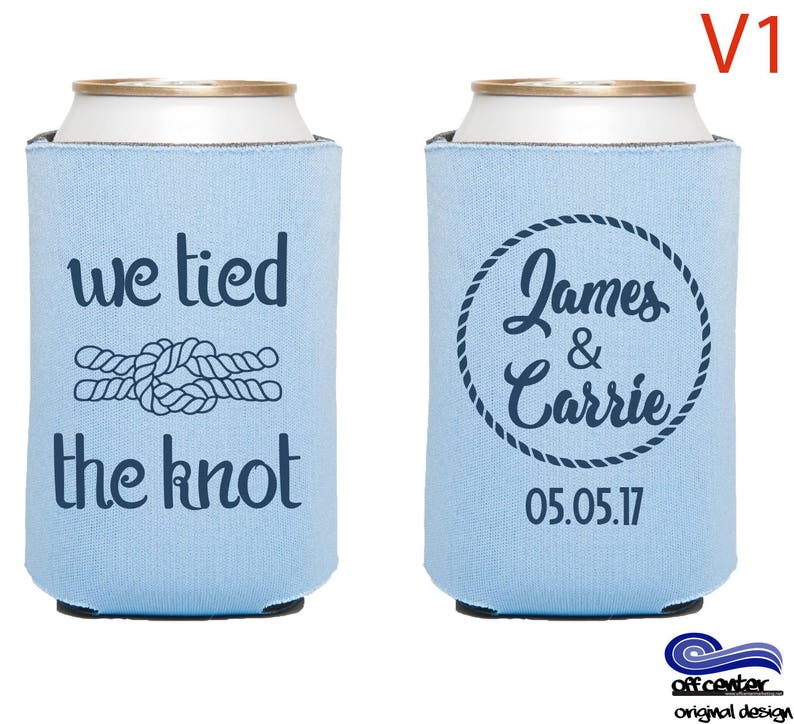 Tied The Knot Can Cooler Tied The Knot Koozie Custom Etsy