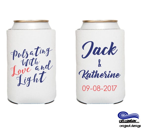 bride and groom beer koozies