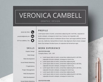 modern resume template professional resume template word etsy modern resume design material