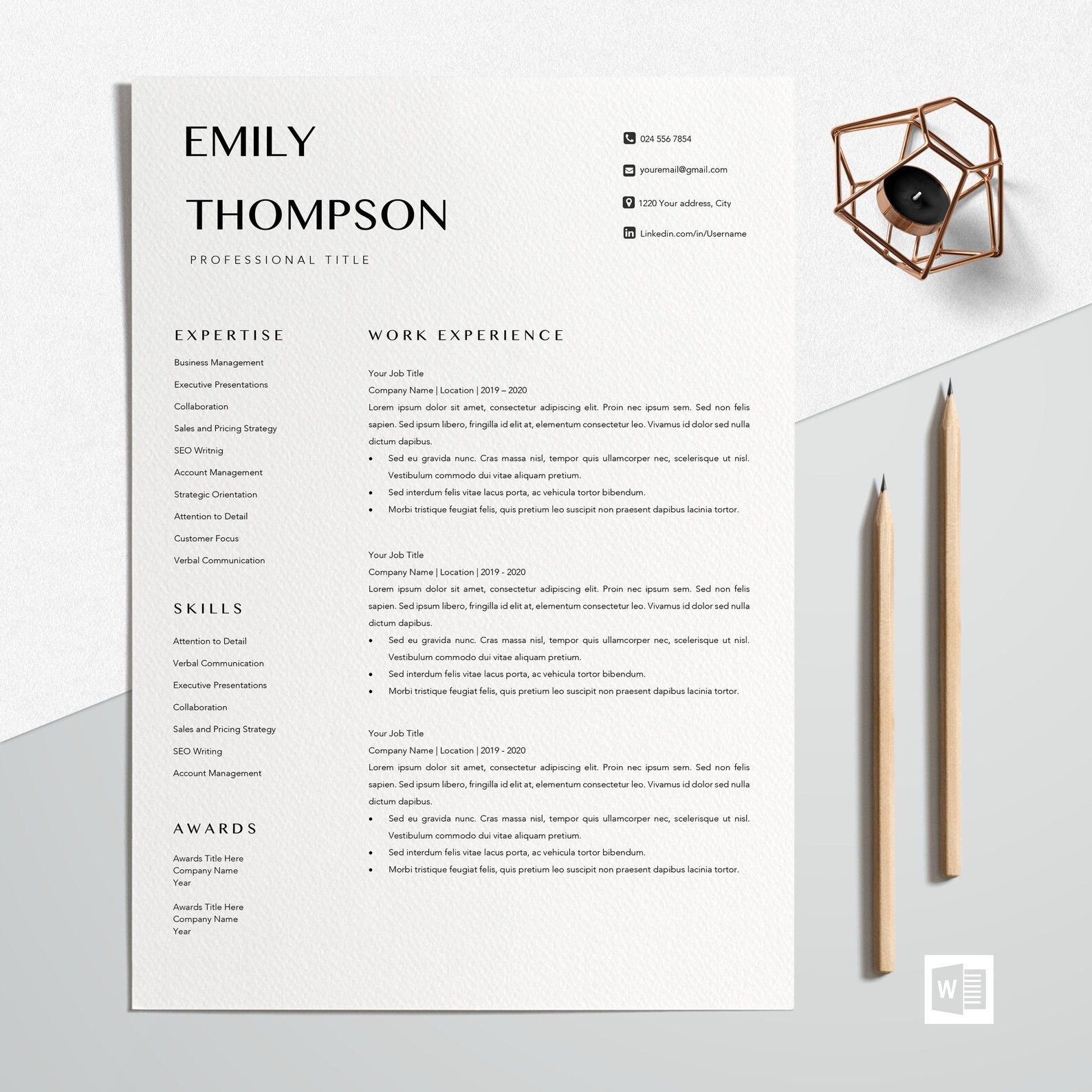 Resume Template Professional Modern Resume Template for - Etsy