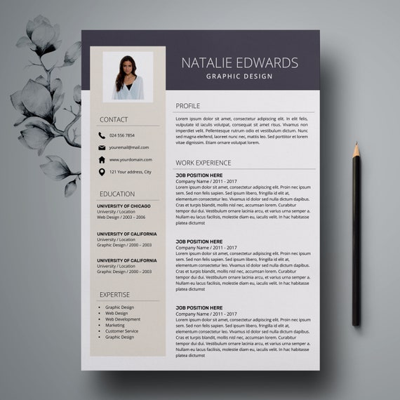 Verwonderend Creative Resume Template CV Template for MS Word and Pages | Etsy CT-28