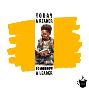 Today A Reader Tomorrow A Leader Bookmark | Black Boy | Inspirational Bookmark | Black Excellence