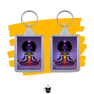 Chakras Woman Keyring | Meditation | Black Woman | 7 Chakras |