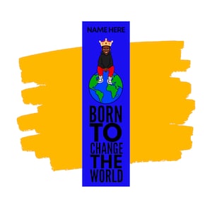 Personalised Black Boy Bookmark | Book Lover Gift | Bookworm | Inspirational Bookmark | Born To Change The Wold