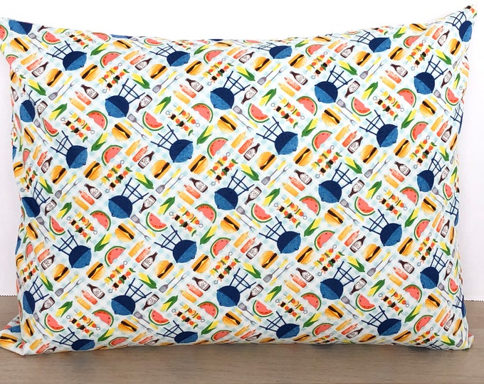 BBQ/Cookout/Summer Pillowcover/Envelope Case/Travel Pillowcover/Toddler Pillow/Throw Pillow!