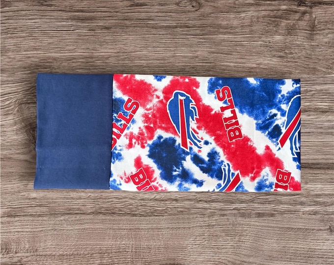 Buffalo Bills Pillowcase: Handmade Cotton Standard/Queen Size.