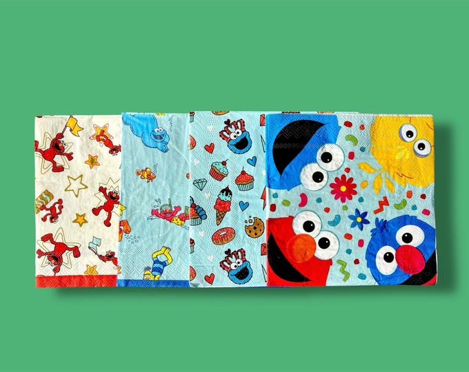 Sesame Street Characters! Decopauge and Paper Crafting; Napkins.