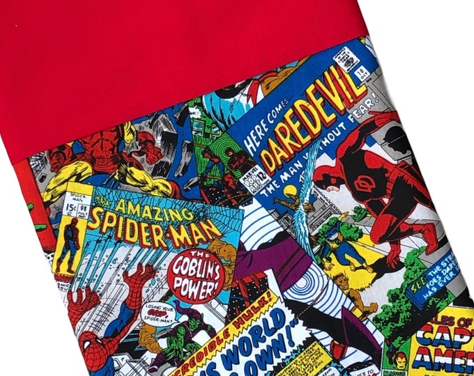 Comic Book Avenger Queen Superhero Pillowcase! Thor, Spider-Man, Daredevil, Dr. Strange, Captain America.