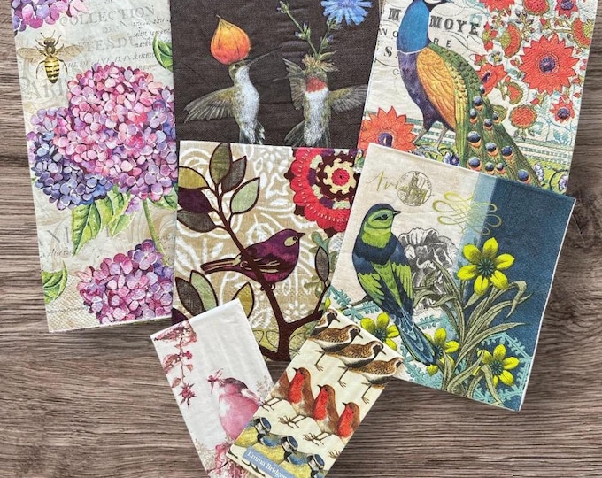 Decopauge and Paper Crafting;  Beautiful Birds, Napkin Bundle!