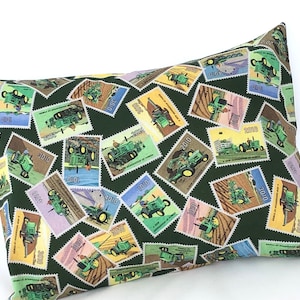 John Deere Stamp Collection Pillowcase!! 12” by 16” Pillowcase/Pillowcover/Pillowcase/Childhood Cancer Donation with each purchase!