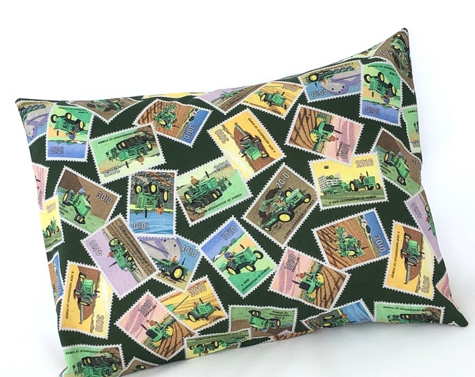 John Deere Stamp Collection Pillowcase!! 12” by 16” Pillowcase/Pillowcover/Pillowcase/Childhood Cancer Donation with each purchase!