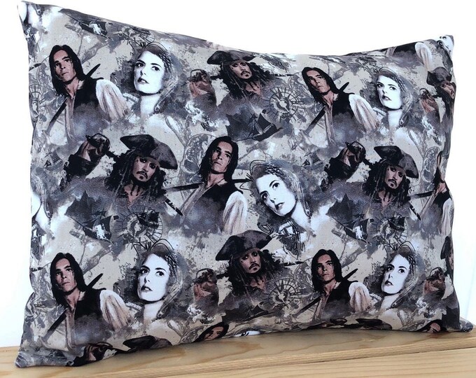 Pirates of the Caribbean Pillowcase featuring Johnny Depp. Dead Men Tell No Tales Pillowcase.  Childhood Cancer Donation with each purchase!