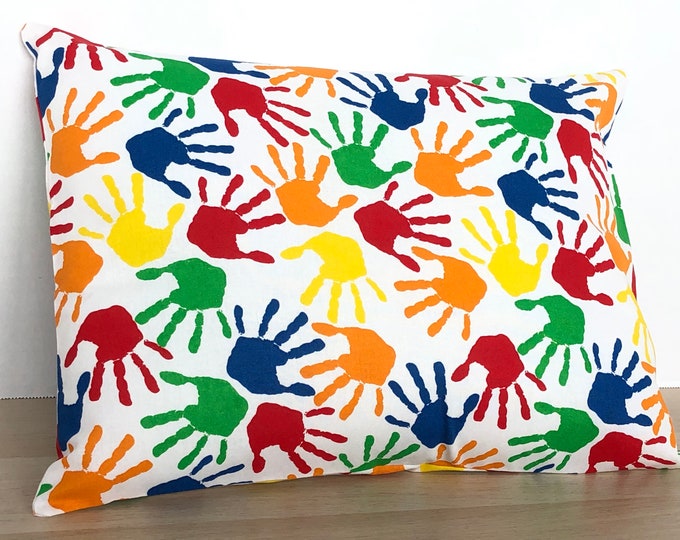 Rainbow Children’s Hand Pillowcase! Try this  for Teacher gift or use as Autism Awareness, LGBTQIA+ or rainbow rooms!