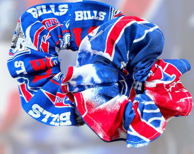 Buffalo Bills Hair Scrunchies. Ponytail Scrunchie!!  Bills flair for your hair! Set of 2.