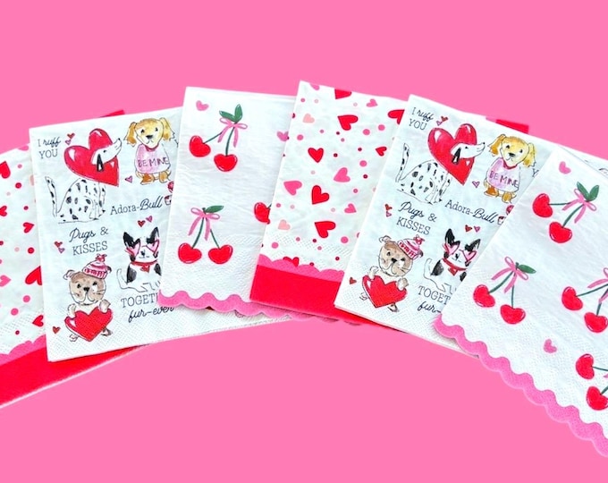 Valentine Napkin Bundle; Decopauge and Paper Crafting!