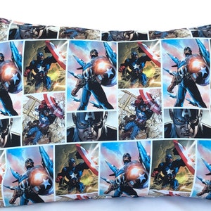 Captain America/Avengers/Marvel Comics/Envelope Case/Travel Pillow/Toddler Pillow/Throw Pillow/Childhood Cancer Donation with each purchase!