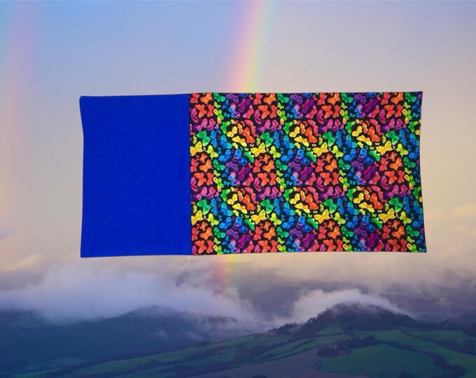 Rainbow Butterfly Pillowcase/Queen Size/Childhood Cancer Donation with each purchase!