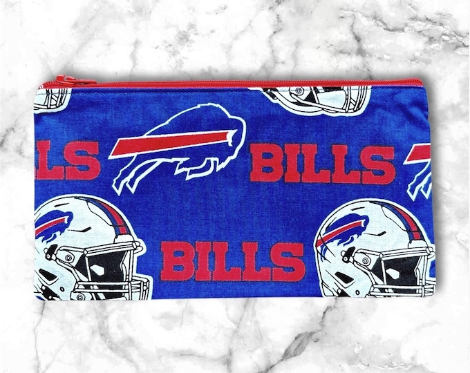 Buffalo Bills pencil zip pouch or makeup bag.