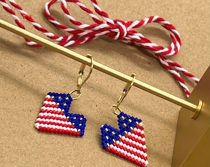 America’s Sweetheart Beaded Earrings! USA wear your Red, White, and Blue proudly!