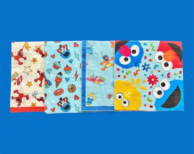 Sesame Street Characters! Decopauge and Paper Crafting; Napkins.