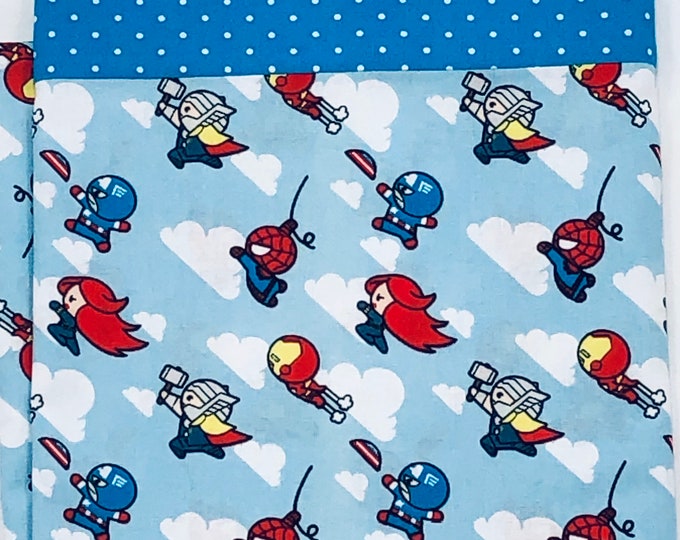 Avengers Queen Pillowcase!  Marvel Comics  Featurning Hulk, Iron Man, Captain America, Thor and Spider-Man!  Donation with each purchase!