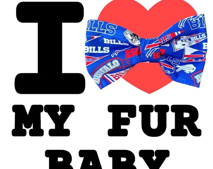 Buffalo Bills Pet/Dog Bow, NEW! Large, Medium or Small, or Mini Size!