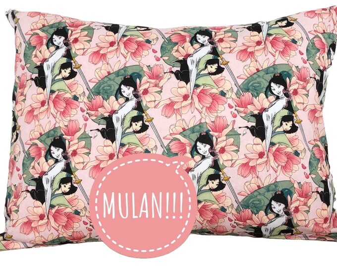 Mulan Disney Travel/Throw Pillowcover, 12” by 16”.  Legendary Warrior & Perfect Princess!