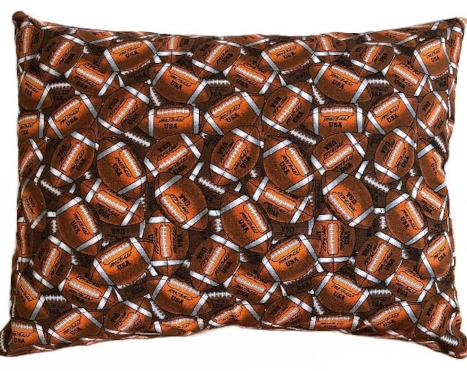 Football/Pillowcover/Pillow/Childhood Cancer Donation with each purchase! 12” by 16” Travel Size!