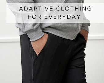 zipOns® Adult Adaptive Pants, Heavyweight, Post Surgery-Recovery, Tear Away Pants, Pants for Casts & AFOs, Zipper Pants, Men/Women