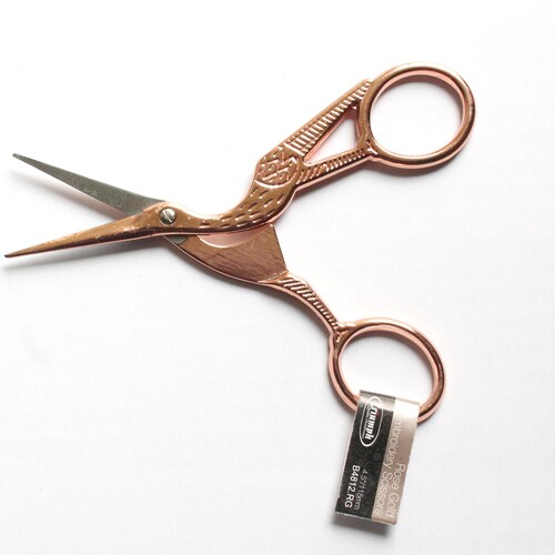 Rose Gold Embroidery Scissors Stork Embroidery Scissors Etsy